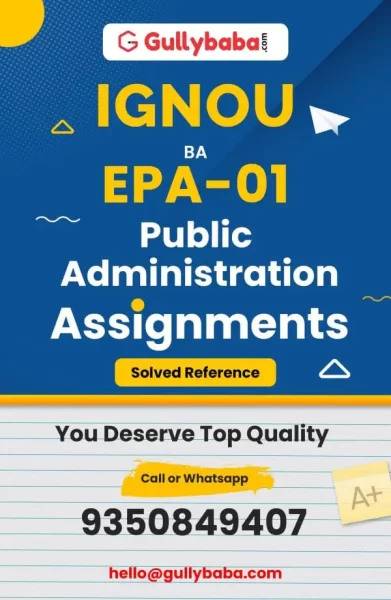 IGNOU EPA-01 Solved Assignment