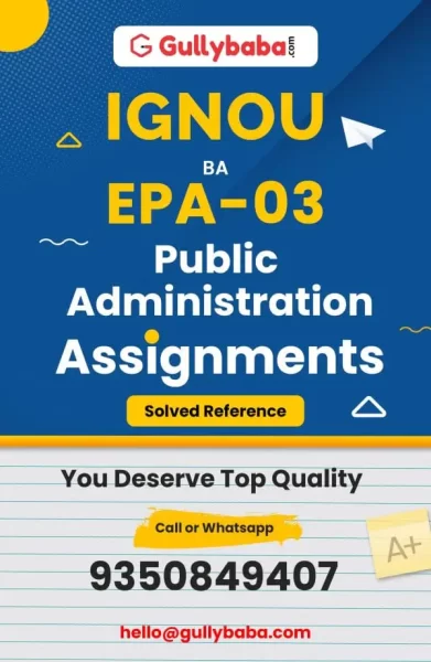 IGNOU EPA-03 Solved Assignment