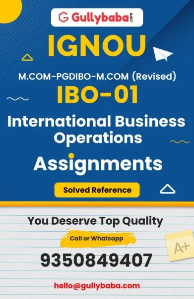 IGNOU IBO-01 Solved Assignment