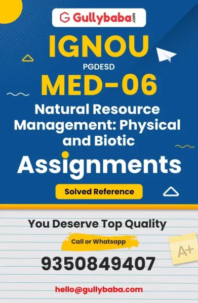 IGNOU MED-06 Solved Assignment