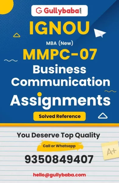 IGNOU MMPC-07 Solved Assignment