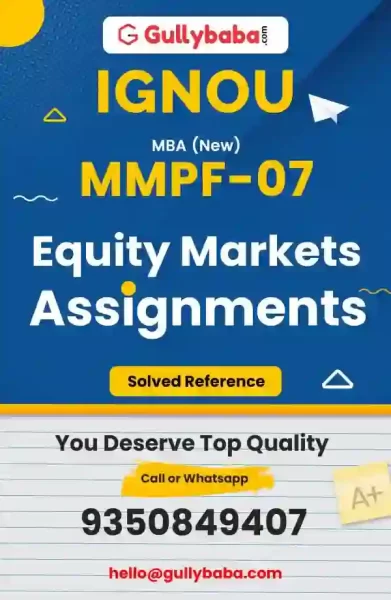 IGNOU MMPF-07 Solved Assignment