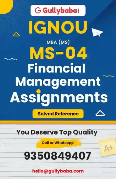 IGNOU MS-04 Solved Assignment