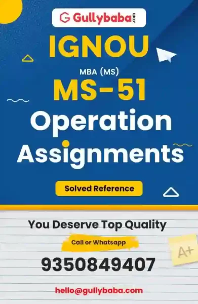 MS-51 IGNOU Solved Assignment