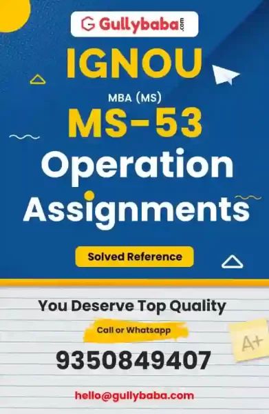 MS-53 IGNOU Solved Assignment