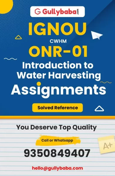 IGNOU ONR-01 Solved Assignment