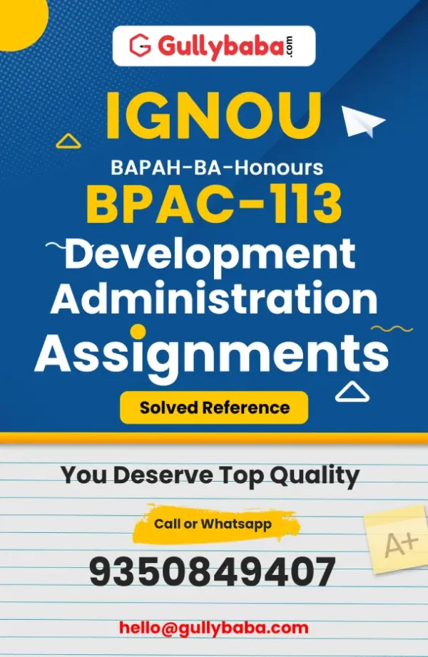 IGNOU BPAC-113 Solved Assignment