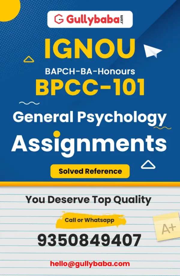 IGNOU BPCC-101 Solved Assignment