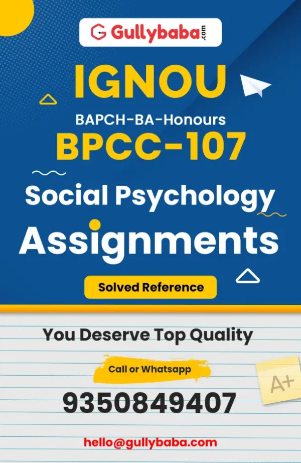 IGNOU BPCC-107 Solved Assignment