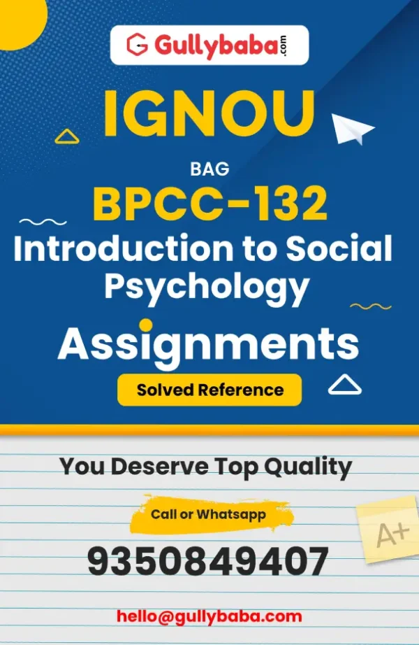 IGNOU BPCC-132 Solved Assignment