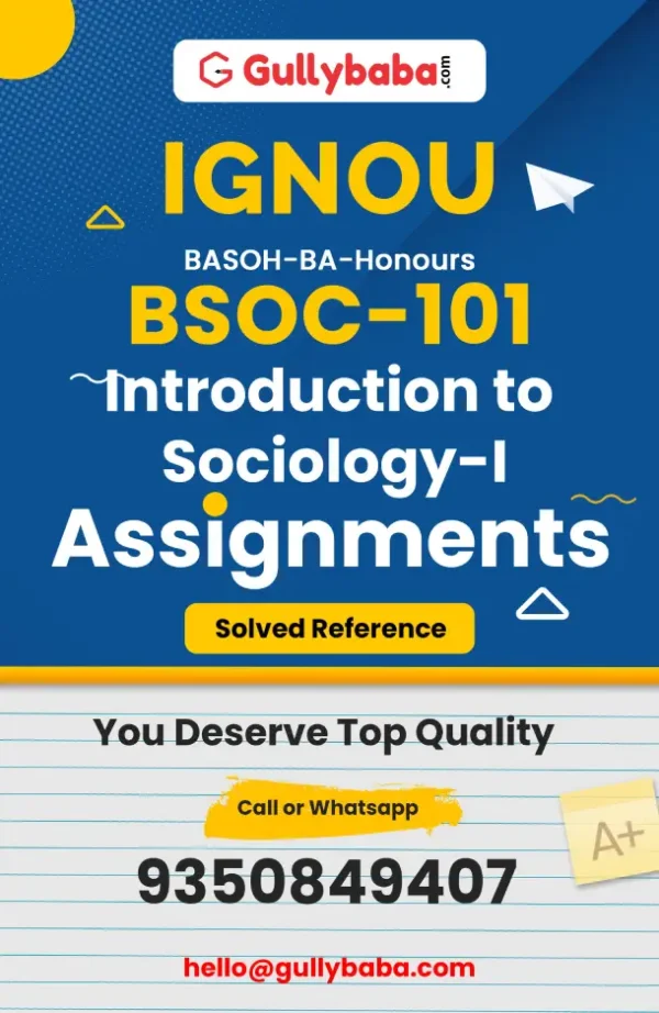 IGNOU BSOC-101 Solved Assignment