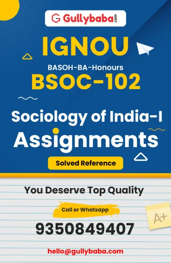 IGNOU BSOC-102 Solved Assignment