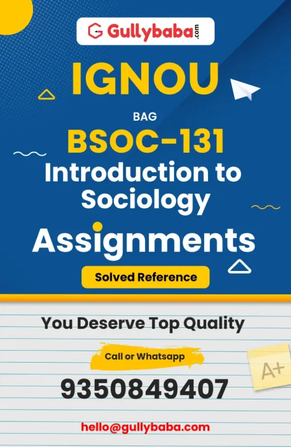 IGNOU BSOC-131 Solved Assignment