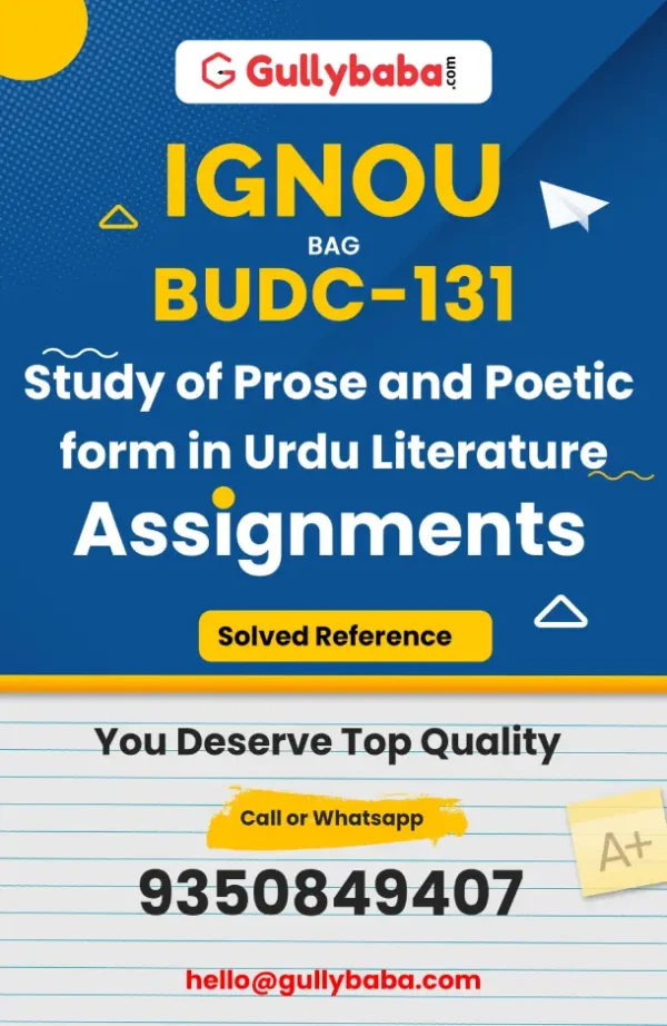 IGNOU BUDC-131 Solved Assignment