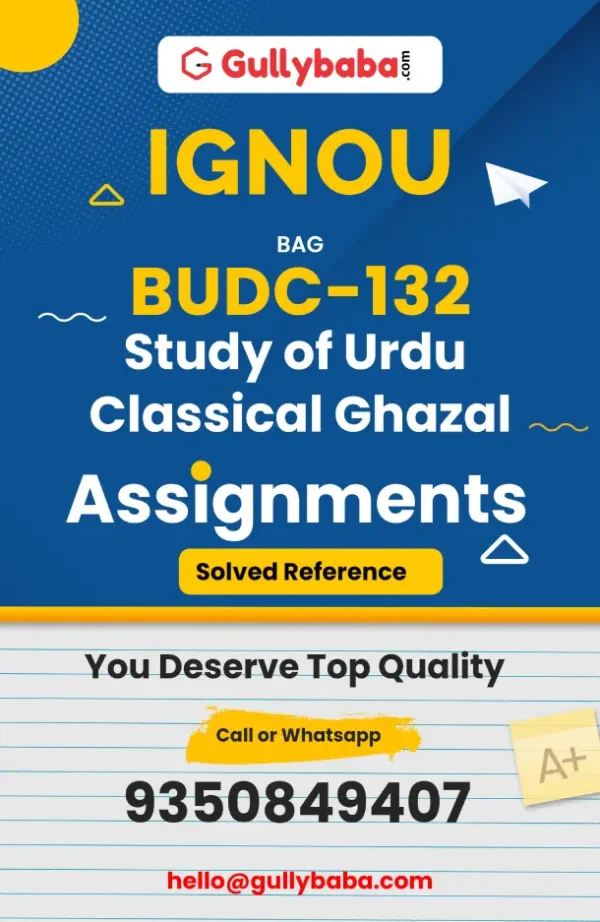 IGNOU BUDC-132 Solved Assignment