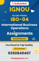 IBO-04 IGNOU Solved Assignment