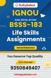 BSSS 183 IGNOU Solved Assignment