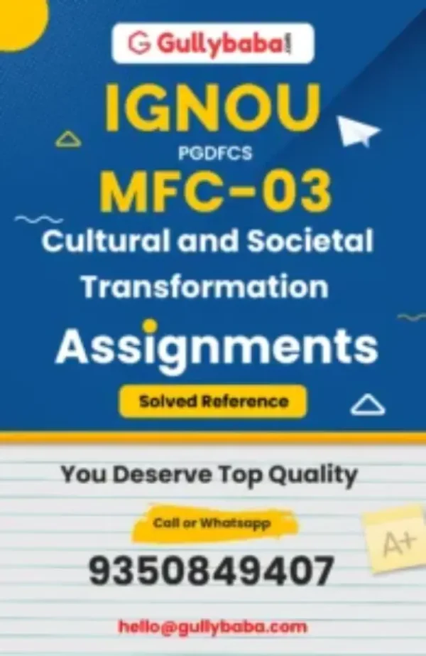 MFC-03 IGNOU Solved Assignments