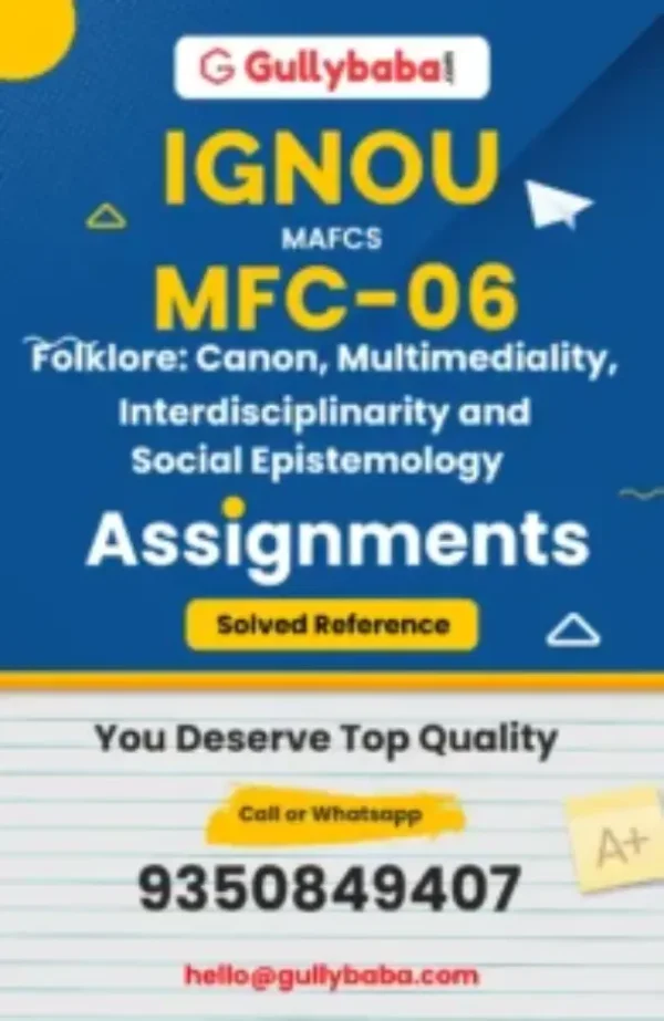 MFC-06 IGNOU Solved Assignments