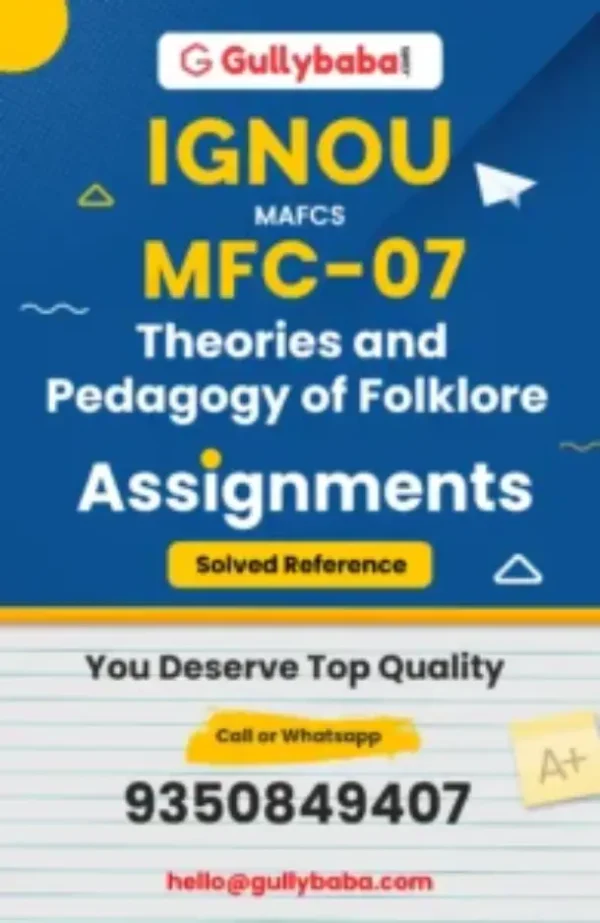 MFC-07 IGNOU Solved Assignments