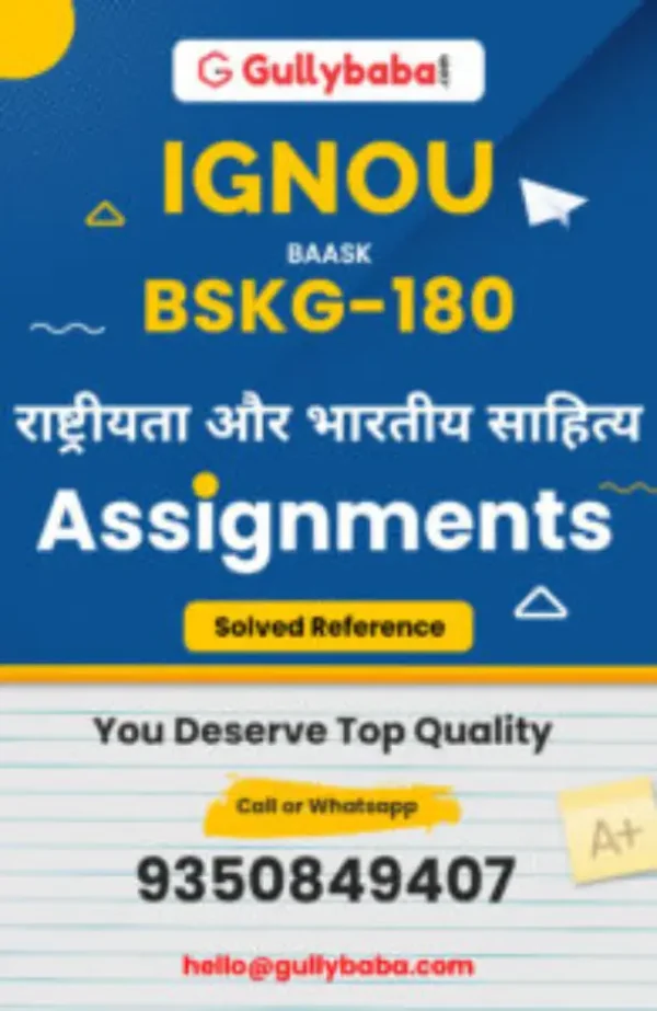 BSKG-180 IGNOU Solved Assignments