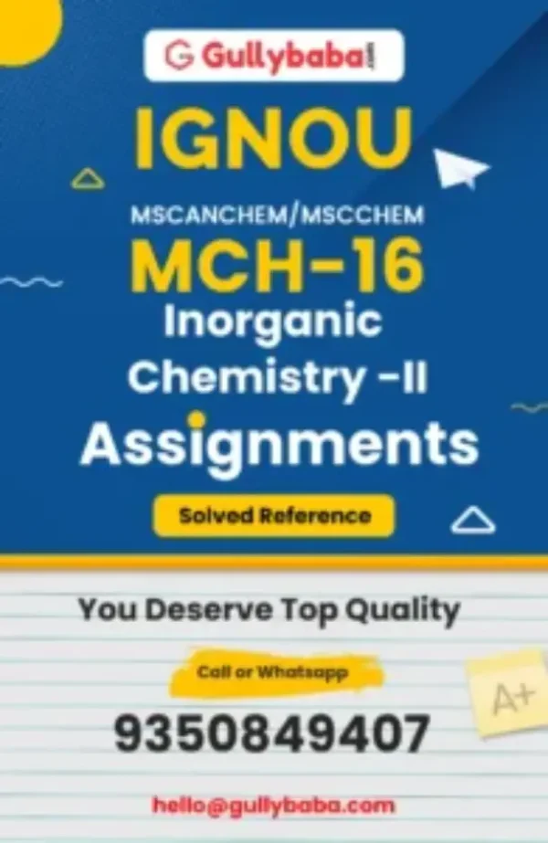 MCH-16 IGNOU Solved Assignments