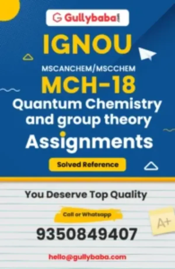 MCH-18 IGNOU Solved Assignments