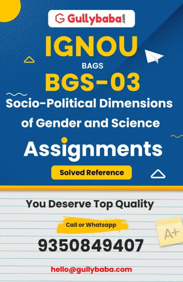 BGS-03 IGNOU Solved Assignments