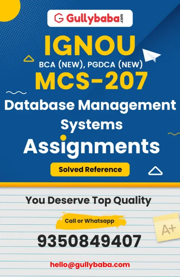 MCS-207 IGNOU Solved Assignments