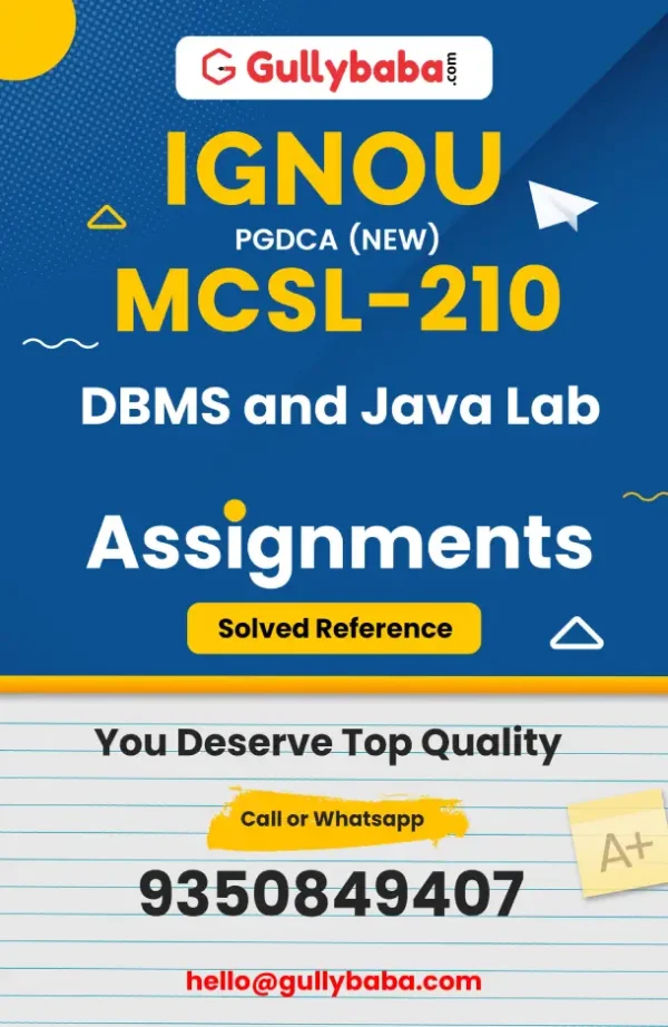 MCSL-210 IGNOU Solved Assignments