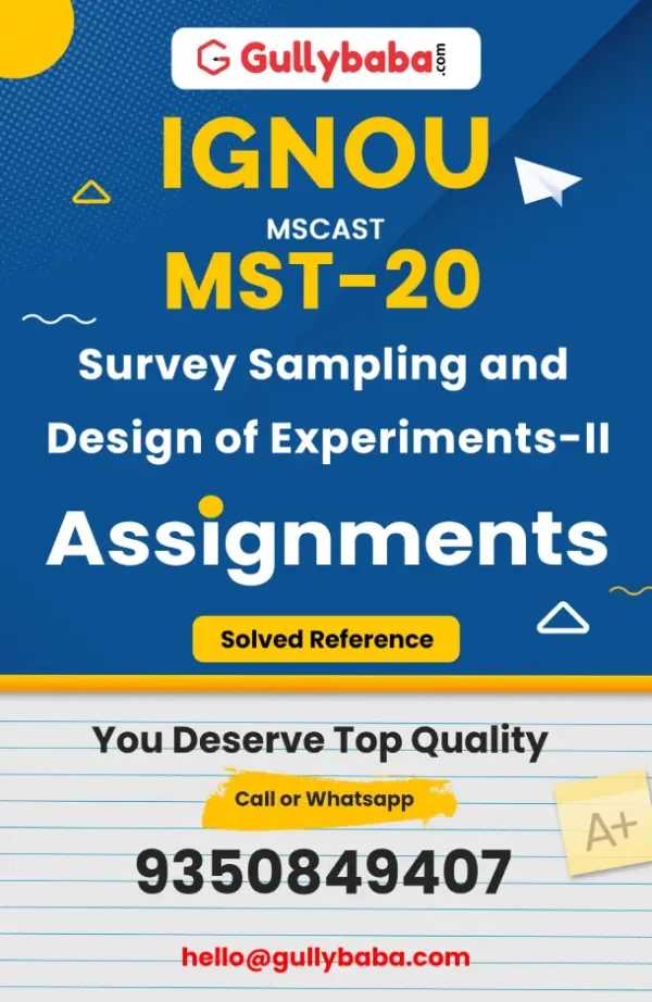 MST-20 IGNOU Solved Assignments