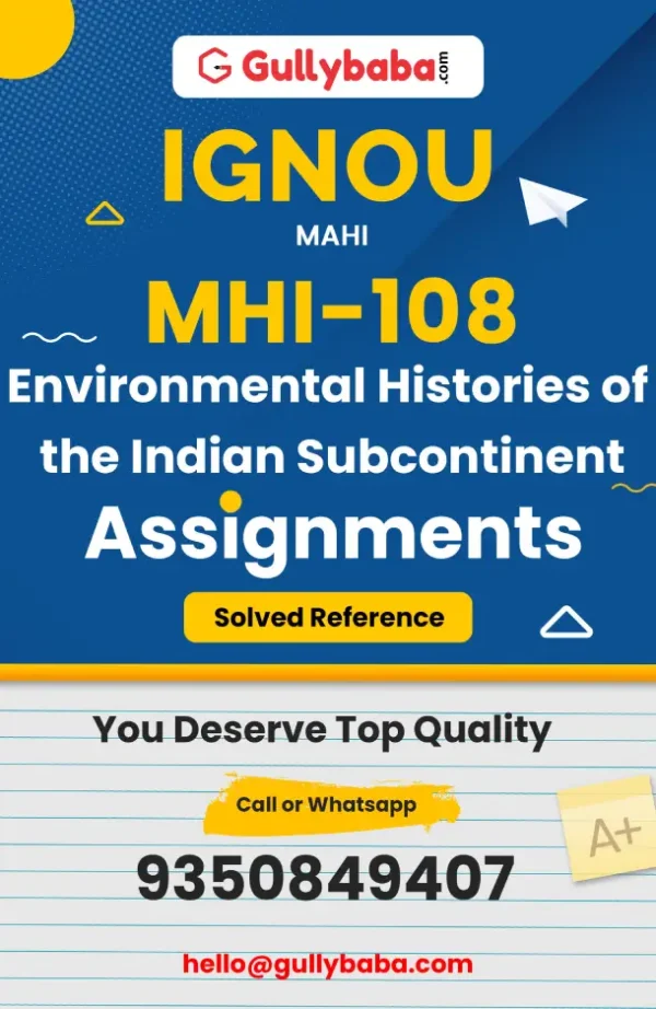 MHI-108 IGNOU Solved Assignments