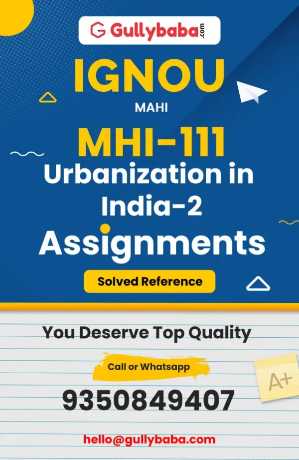 MHI-111 IGNOU Solved Assignments