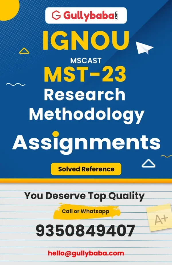 MST-23 IGNOU Solved Assignments