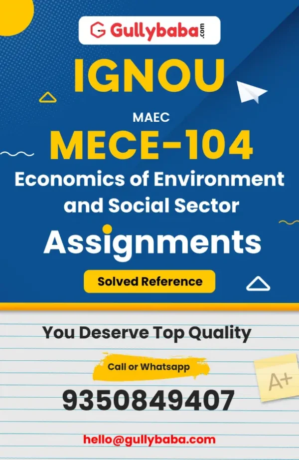 MECE-104 IGNOU Solved Assignments