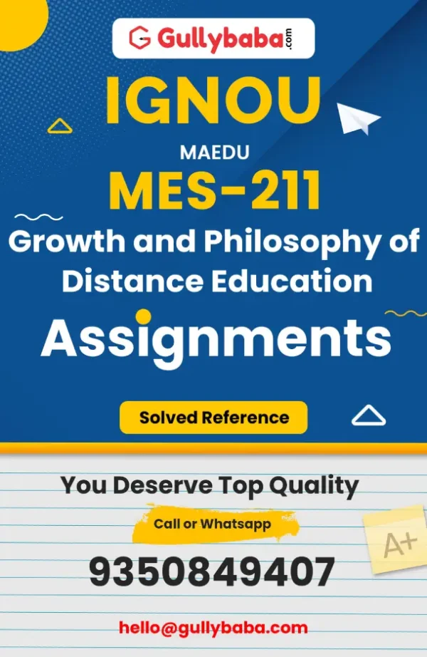 IGNOU Solved Assignments of MES-211