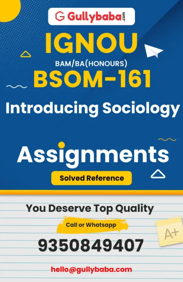 BSOM-161: Introducing Sociology