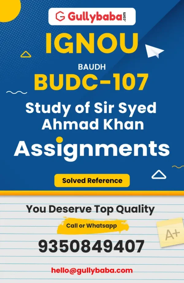 IGNOU Solved Assignments - BUDC-107