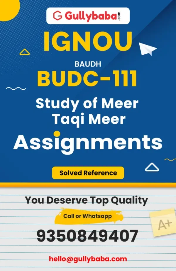 IGNOU Solved Assignment - BUDC-111