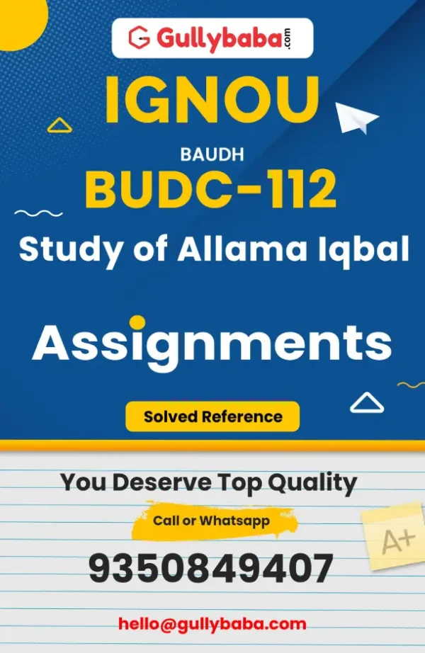 IGNOU Solved Assignment - BUDC-112