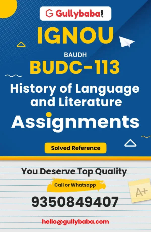 IGNOU Solved Assignment BUDC-113