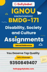 BMDG-171: Disability, Society and Culture